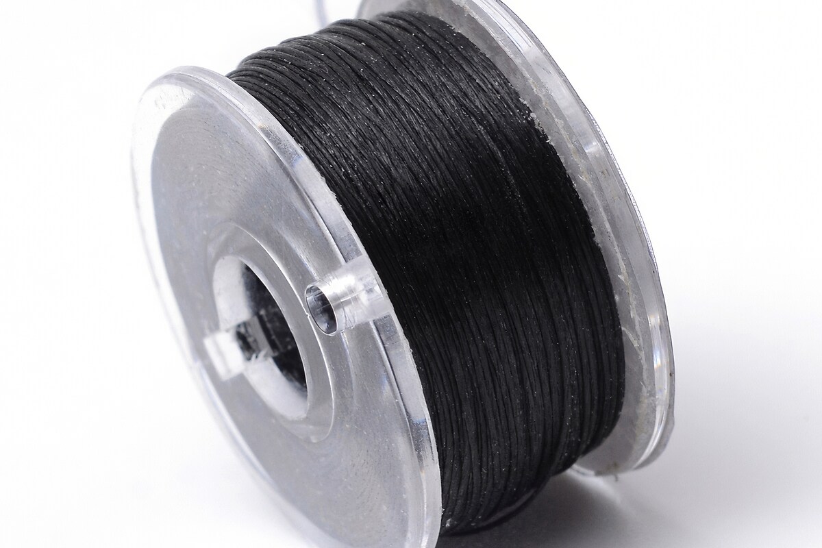 Rola guta elastica japoneza pentru margelele de nisip, grosime 0,1mm, rola aprox. 40m - negru