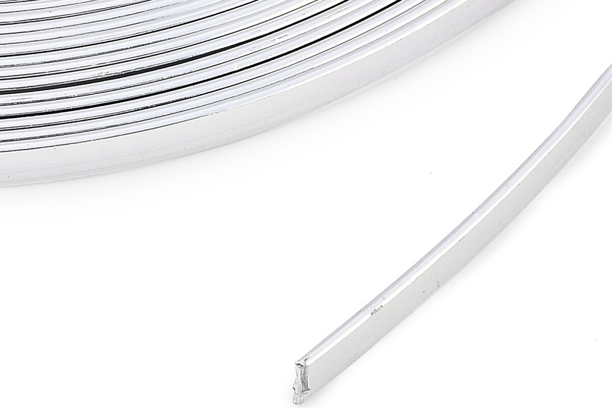 Sarma de modelaj anodizata lata de aluminiu, latime 5mm, colac aprox. 10m - argintiu