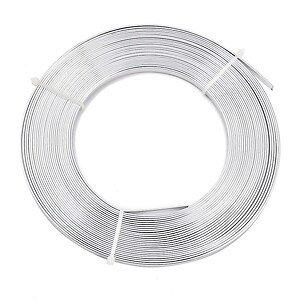 Sarma de modelaj anodizata lata de aluminiu, latime 5mm, colac aprox. 10m - argintiu