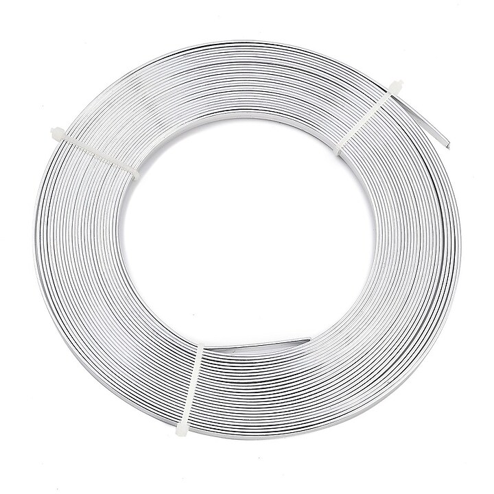 Sarma de modelaj anodizata lata de aluminiu, latime 5mm, colac aprox. 10m - argintiu