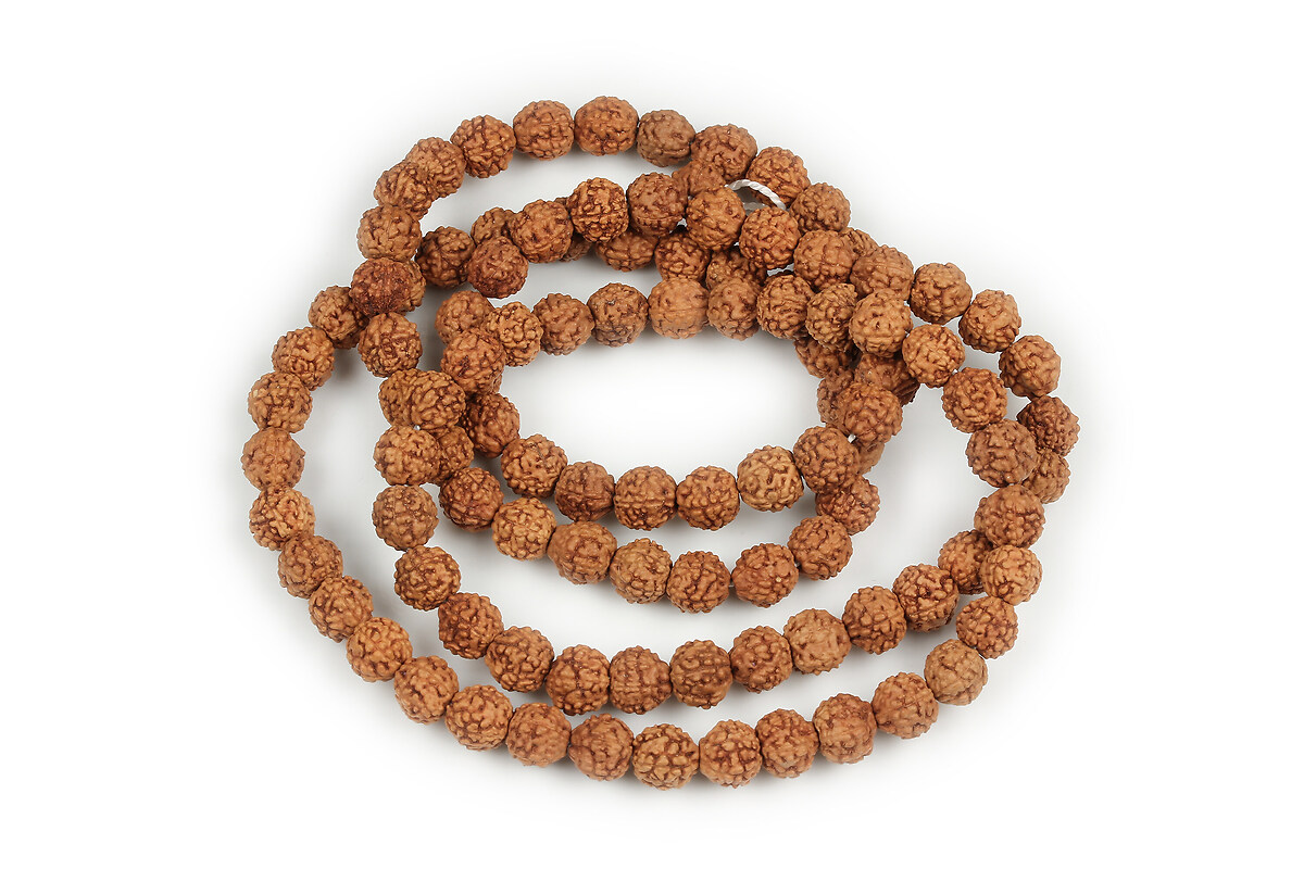 Sirag margele naturale de Rudraksha 6-9mm, 109 buc. (sirag)