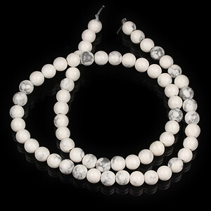 Margele howlit alb de sinteza sfere 6mm (sirag)