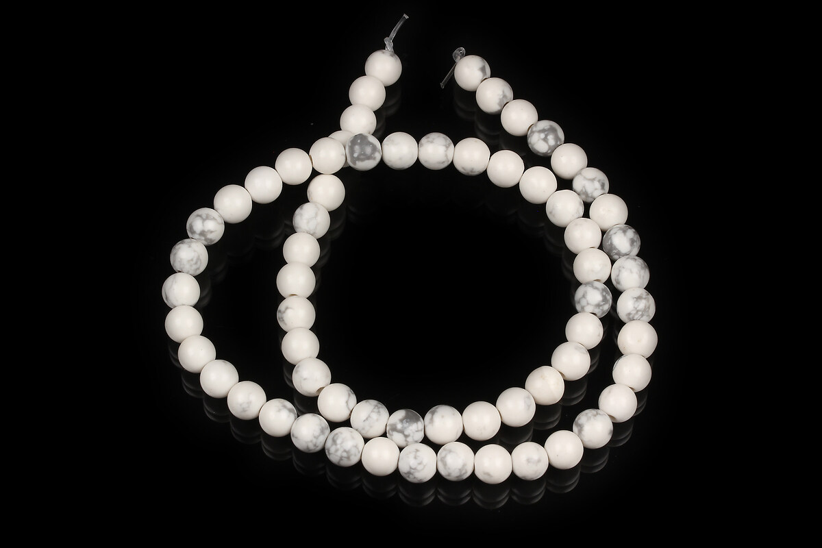 Margele howlit alb de sinteza sfere 6mm (sirag)