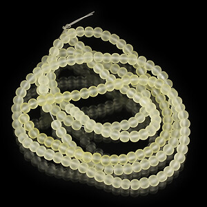 Sirag margele de sticla frosted (mat) sfere 4mm - galben pal