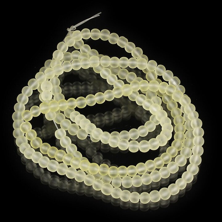 Sirag margele de sticla frosted (mat) sfere 4mm - galben pal