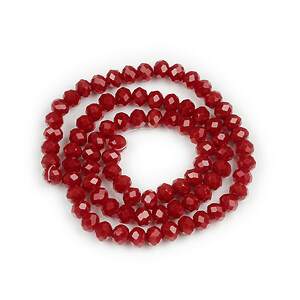 Margele cristal rondele 4x6mm (sirag) - rosu inchis