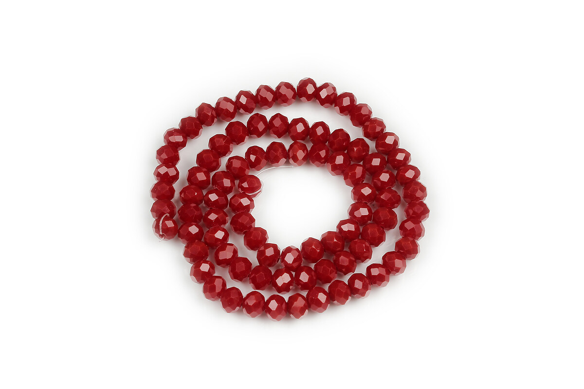 Margele cristal rondele 4x6mm (sirag) - rosu inchis