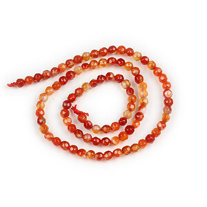 Margele agate striped sfere fatetate 4mm (sirag) - portocaliu