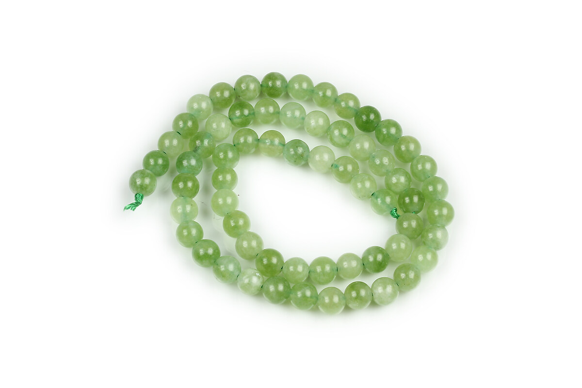 Margele calcedonie verde olive sfere 6mm (sirag)