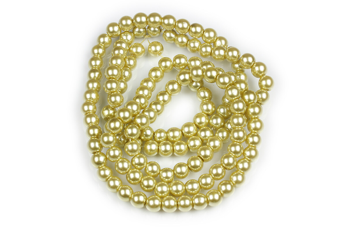 Sirag perle de sticla lucioase, sfere 6mm - verde olive (aprox. 145 buc.)