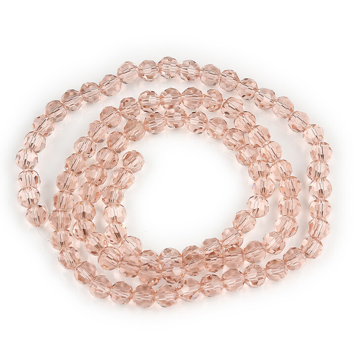 Margele cristal rotund 6mm (sirag) - roz somon