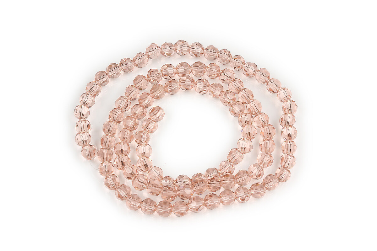 Margele cristal rotund 6mm (sirag) - roz somon