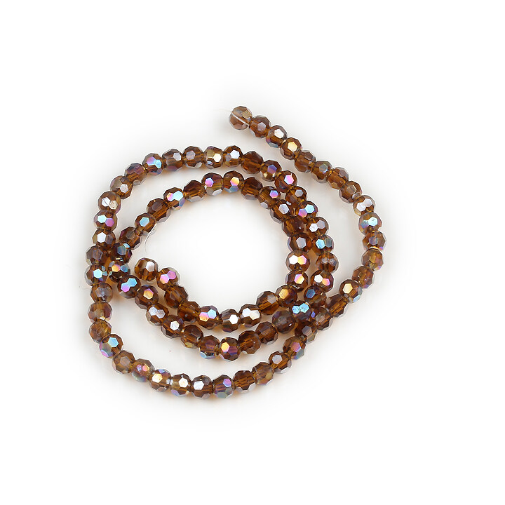 Margele cristal rotund 4mm (sirag) - AB maro