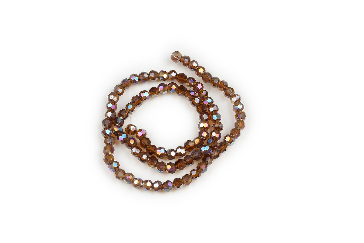 Margele cristal rotund 4mm (sirag) - AB maro