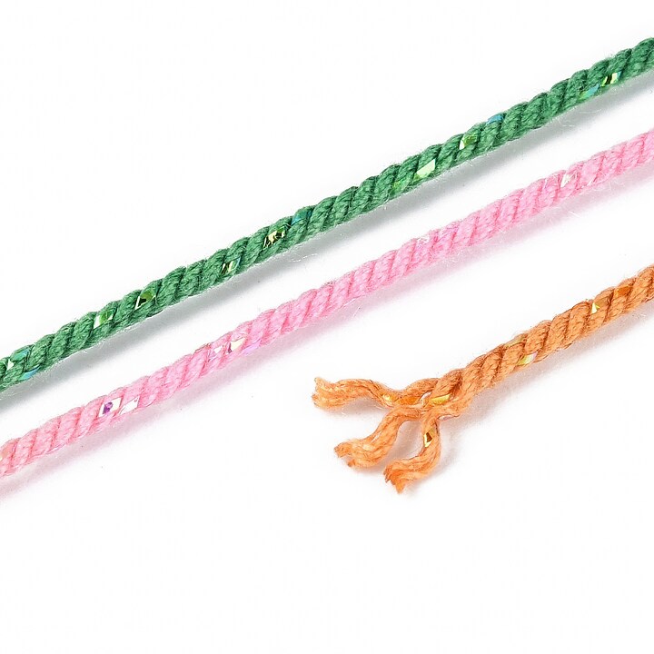Snur Polyester un degradee cu sclipici auriu, grosime 1mm, rola de aprox. 27m - multicolor verde
