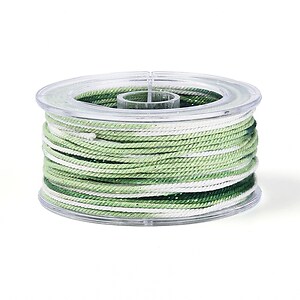 Snur Polyester un degradee cu sclipici auriu, grosime 1mm, rola de aprox. 27m - verde