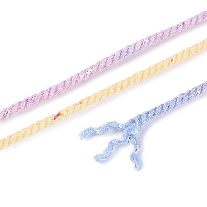 Snur Polyester un degradee cu sclipici auriu, grosime 1mm, rola de aprox. 27m - pastel