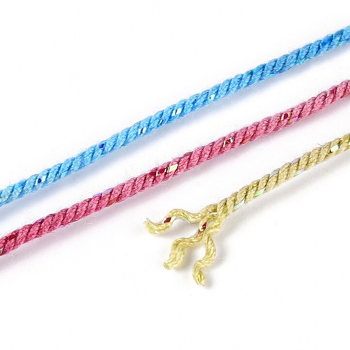Snur Polyester un degradee cu sclipici auriu, grosime 1mm, rola de aprox. 27m - multicolor