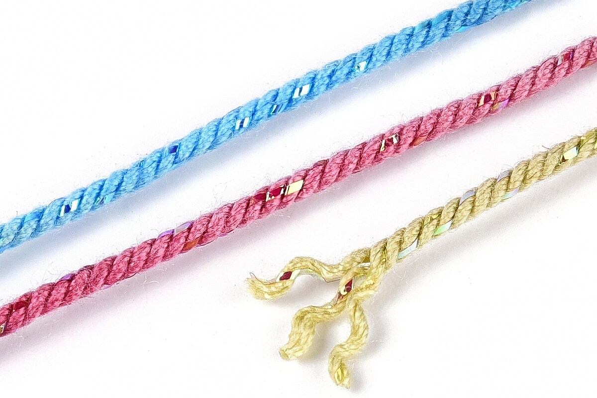 Snur Polyester un degradee cu sclipici auriu, grosime 1mm, rola de aprox. 27m - multicolor