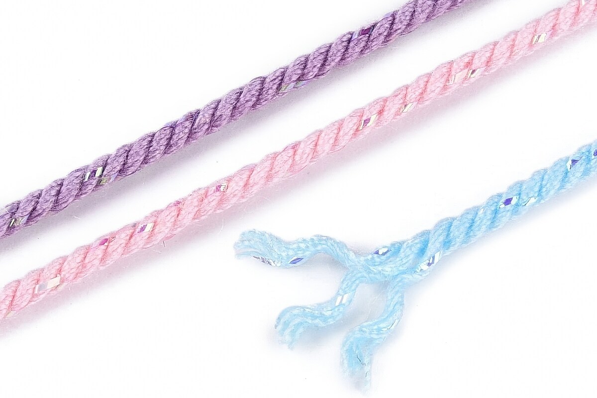 Snur Polyester un degradee cu sclipici auriu, grosime 1mm, rola de aprox. 27m - pastel bleu
