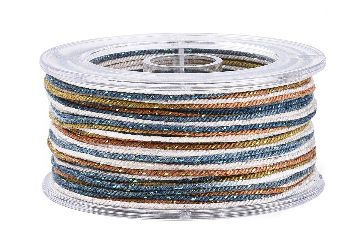 Snur Polyester un degradee cu sclipici auriu, grosime 1mm, rola de aprox. 27m - metalic