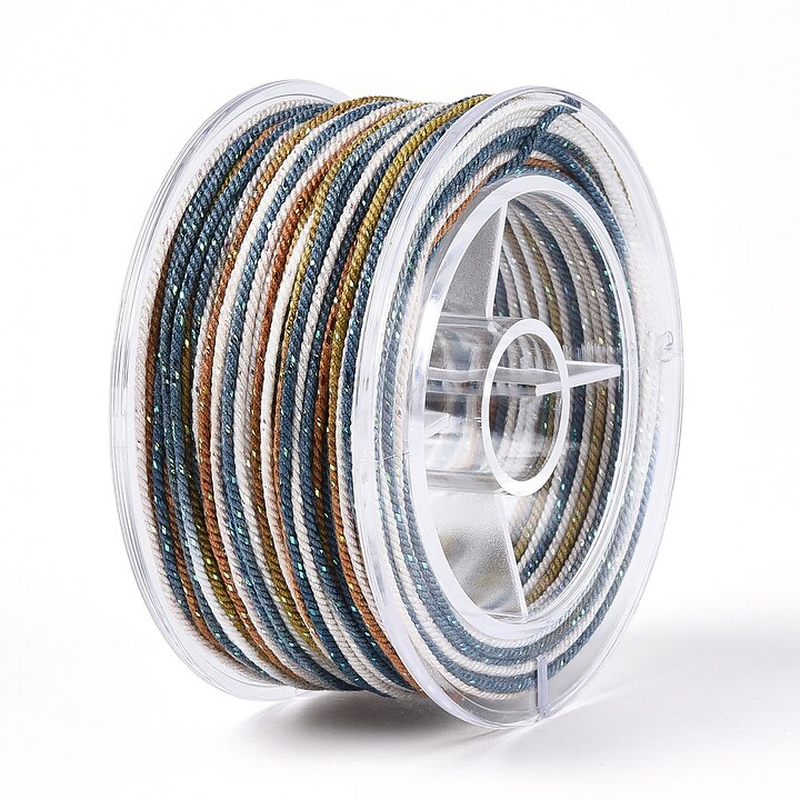 Snur Polyester un degradee cu sclipici auriu, grosime 1mm, rola de aprox. 27m - metalic