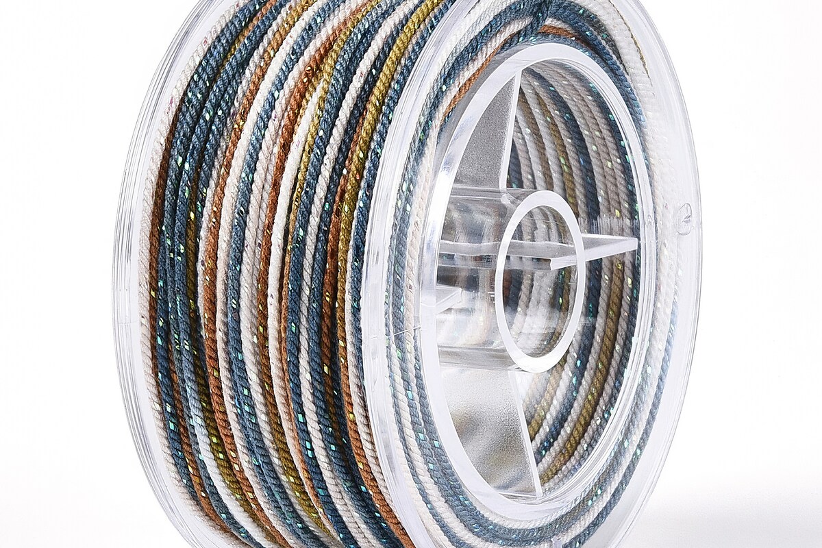 Snur Polyester un degradee cu sclipici auriu, grosime 1mm, rola de aprox. 27m - metalic