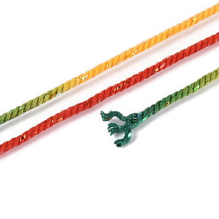 Snur Polyester un degradee cu sclipici auriu, grosime 1mm, rola de aprox. 27m - multicolor