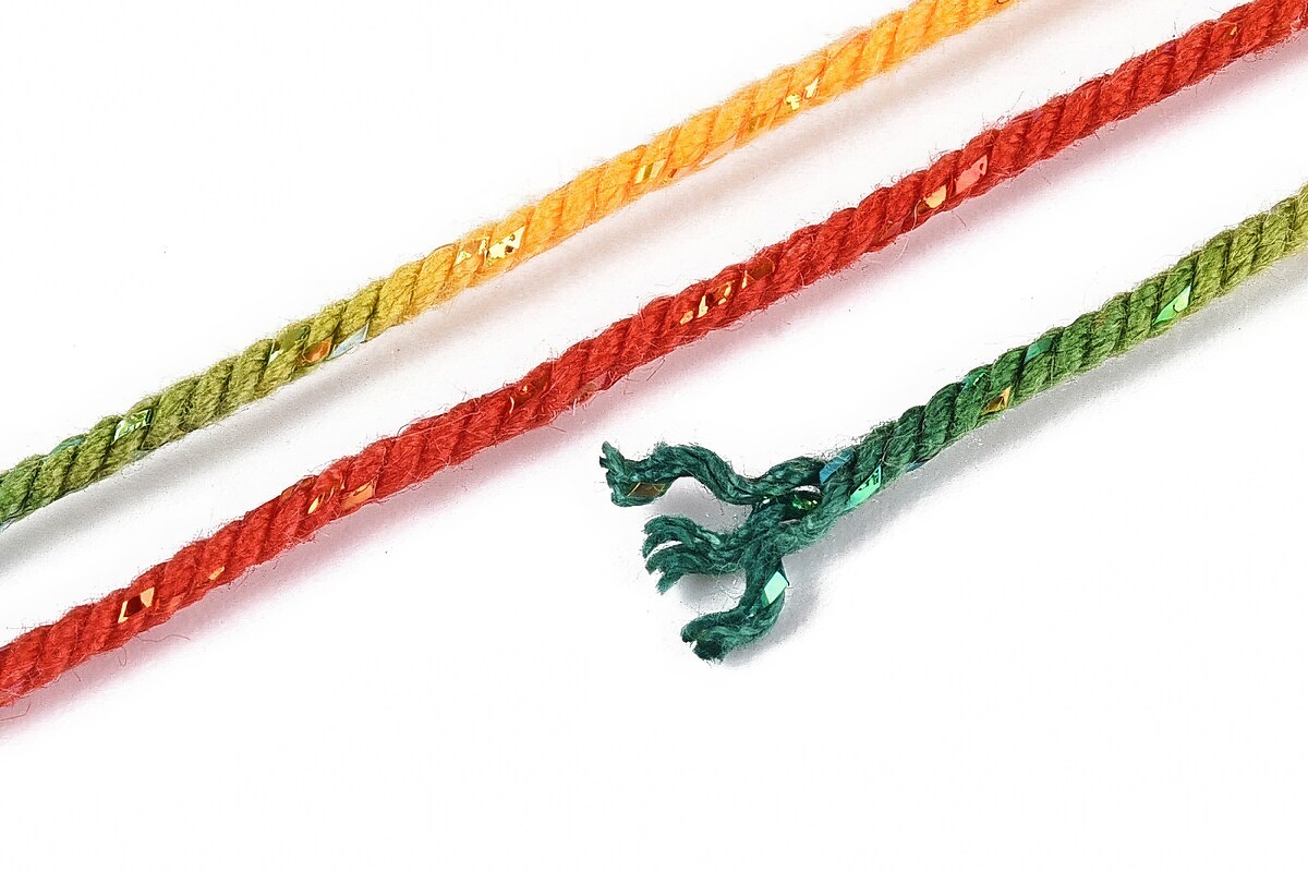 Snur Polyester un degradee cu sclipici auriu, grosime 1mm, rola de aprox. 27m - multicolor