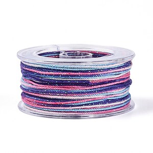 Snur Polyester un degradee cu sclipici auriu, grosime 1mm, rola de aprox. 27m - mov