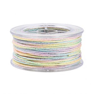 Snur Polyester un degradee cu sclipici auriu, grosime 1mm, rola de aprox. 27m - pastel light