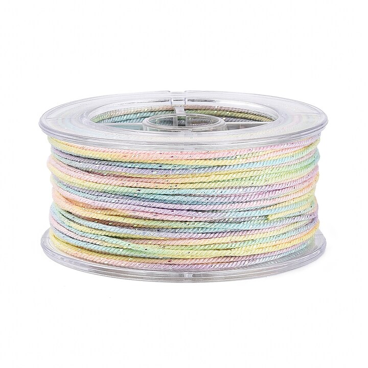 Snur Polyester un degradee cu sclipici auriu, grosime 1mm, rola de aprox. 27m - pastel light