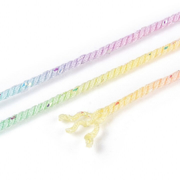 Snur Polyester un degradee cu sclipici auriu, grosime 1mm, rola de aprox. 27m - pastel light