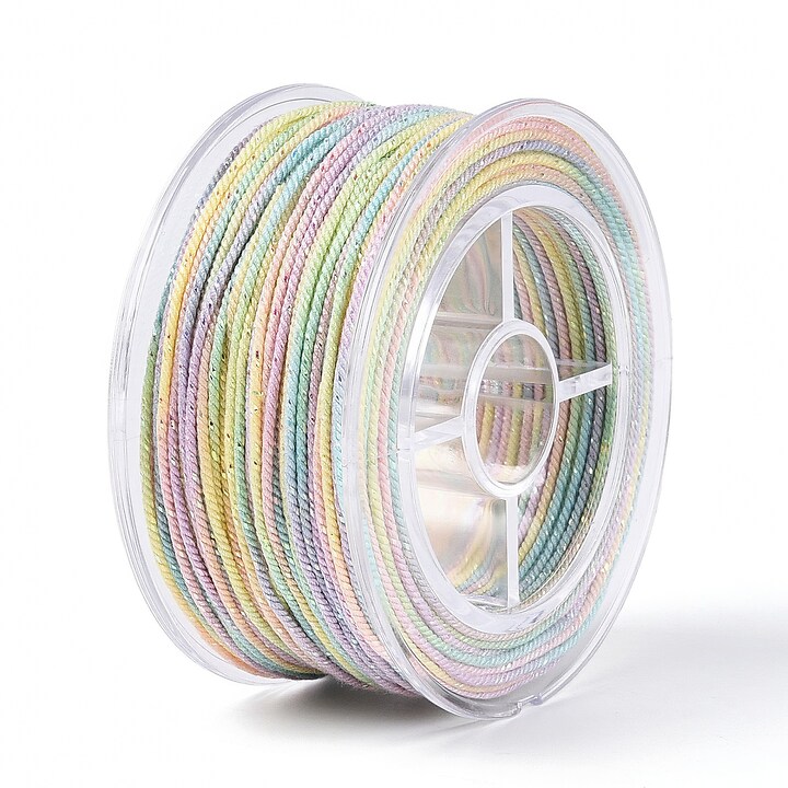 Snur Polyester un degradee cu sclipici auriu, grosime 1mm, rola de aprox. 27m - pastel light