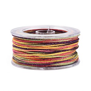 Snur Polyester un degradee cu sclipici auriu, grosime 1mm, rola de aprox. 27m - toamna