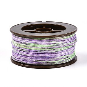 Snur Polyester un degradee cu sclipici auriu, grosime 1mm, rola de aprox. 27m - verde lila