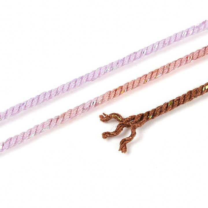 Snur Polyester un degradee cu sclipici auriu, grosime 1mm, rola de aprox. 27m - maro