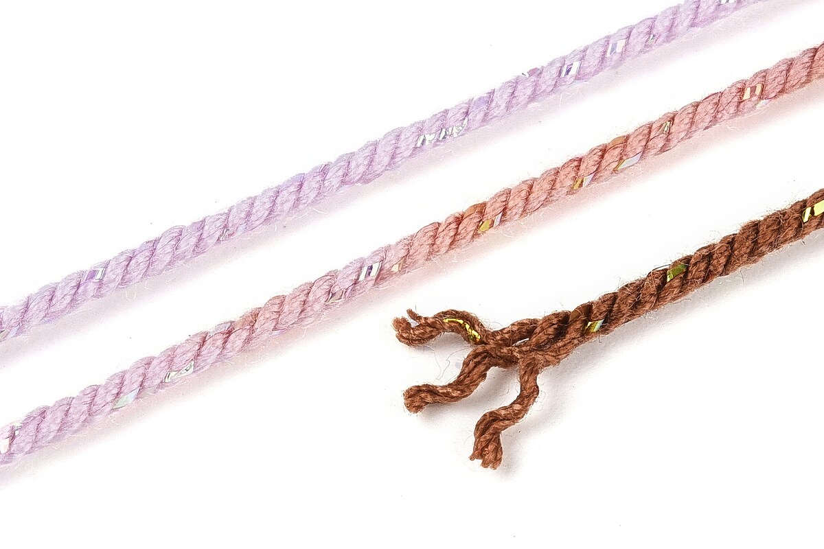 Snur Polyester un degradee cu sclipici auriu, grosime 1mm, rola de aprox. 27m - maro