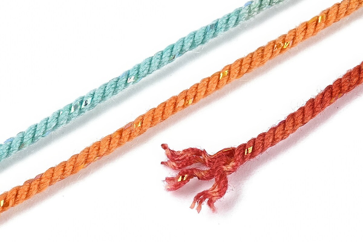 Snur Polyester un degradee cu sclipici auriu, grosime 1mm, rola de aprox. 27m - multicolor