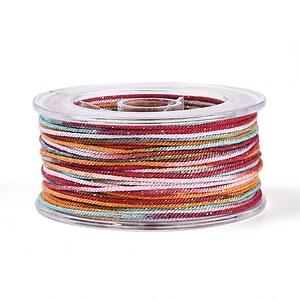 Snur Polyester un degradee cu sclipici auriu, grosime 1mm, rola de aprox. 27m - multicolor