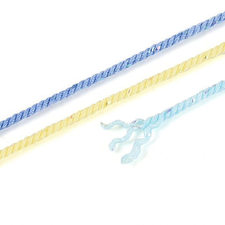 Snur Polyester un degradee cu sclipici auriu, grosime 1mm, rola de aprox. 27m - verde bleu