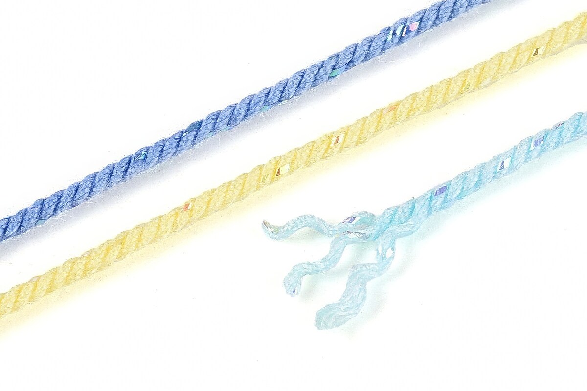 Snur Polyester un degradee cu sclipici auriu, grosime 1mm, rola de aprox. 27m - verde bleu