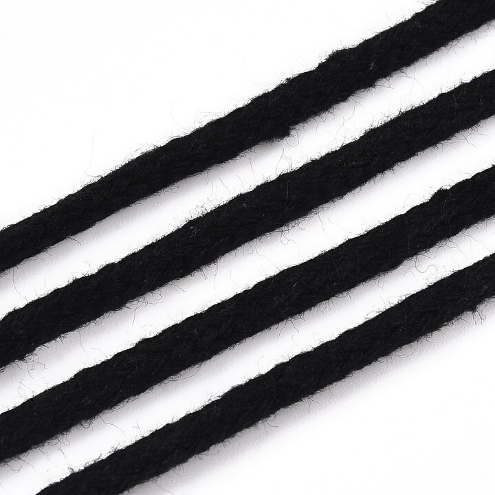 Rola ata Macrame din bumbac, grosime 3mm, rola de aprox. 100m - negru