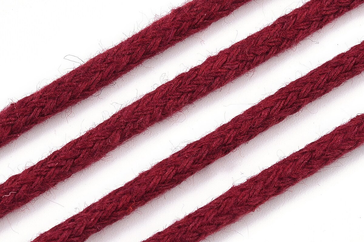 Rola ata Macrame din bumbac, grosime 3mm, rola de aprox. 100m - grena