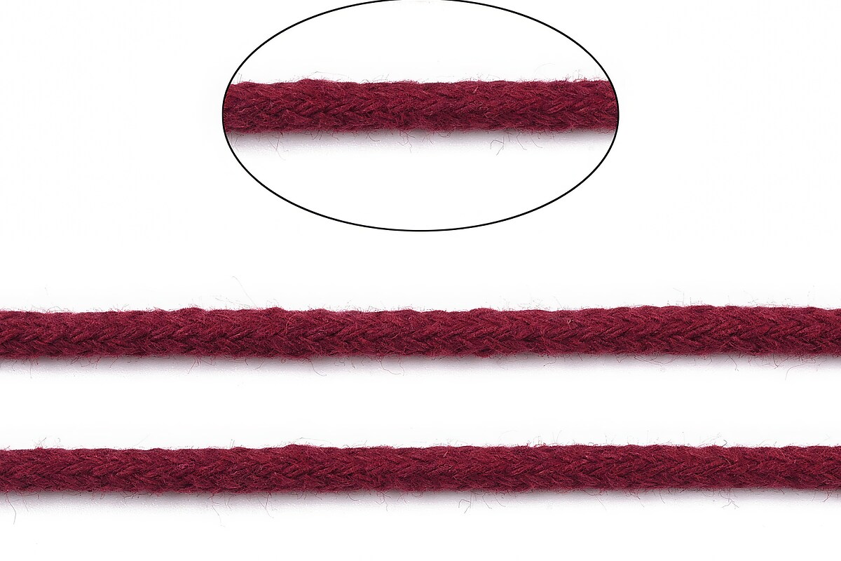 Rola ata Macrame din bumbac, grosime 3mm, rola de aprox. 100m - grena