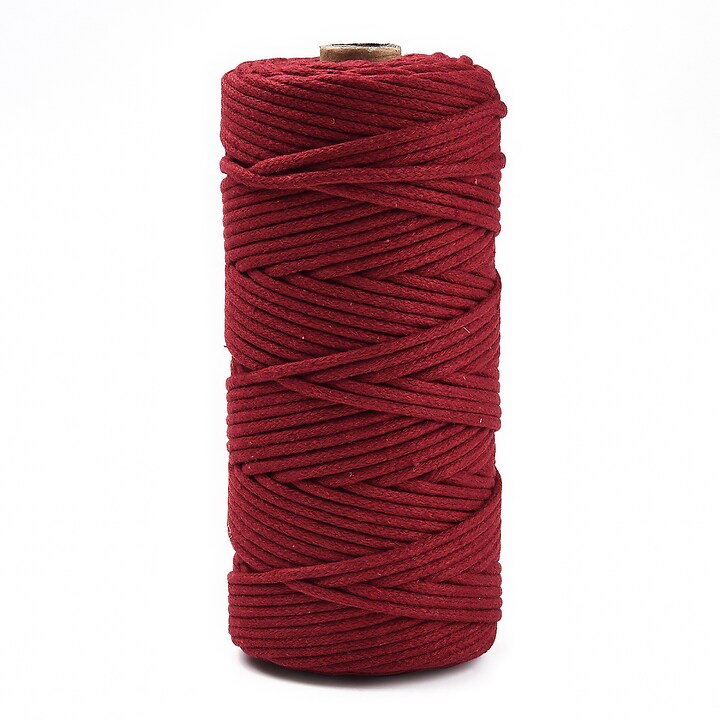 Rola ata Macrame din bumbac, grosime 3mm, rola de aprox. 100m - grena