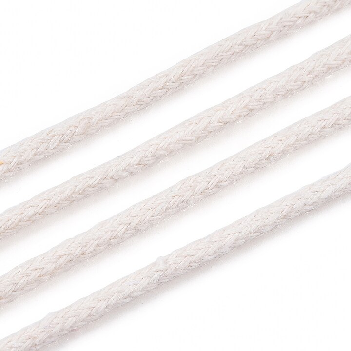 Rola ata Macrame din bumbac, grosime 3mm, rola de aprox. 100m - alb-crem