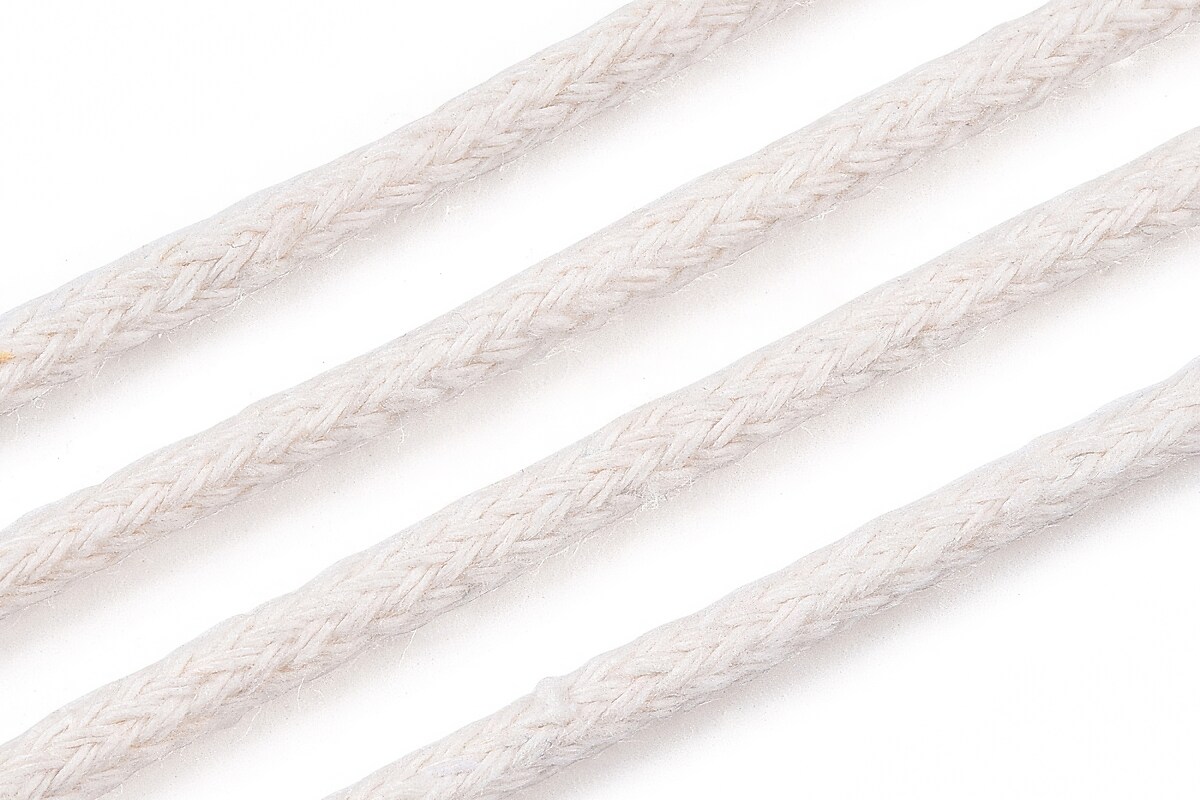Rola ata Macrame din bumbac, grosime 3mm, rola de aprox. 100m - alb-crem
