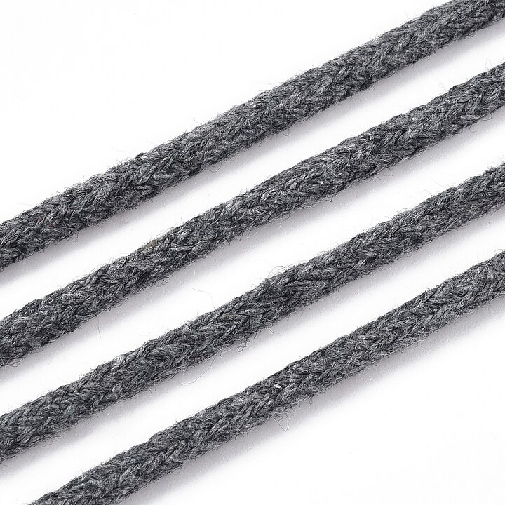 Rola ata Macrame din bumbac, grosime 3mm, rola de aprox. 100m - gri