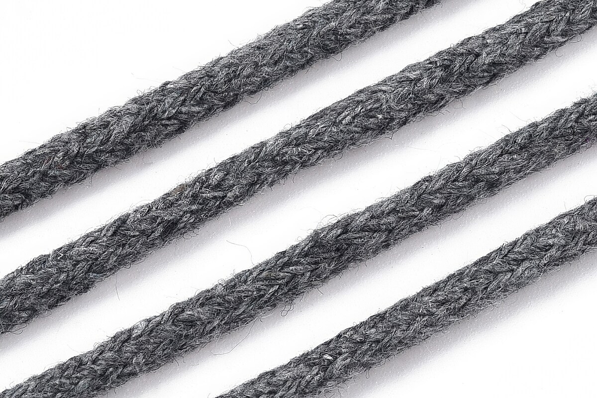 Rola ata Macrame din bumbac, grosime 3mm, rola de aprox. 100m - gri